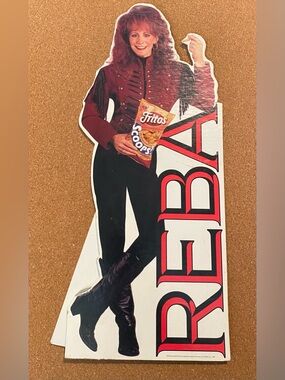 Fritos Scoops 1994 Reba McEntire Stand-Up Promotional Sign 17 1/2 Inches Vintage